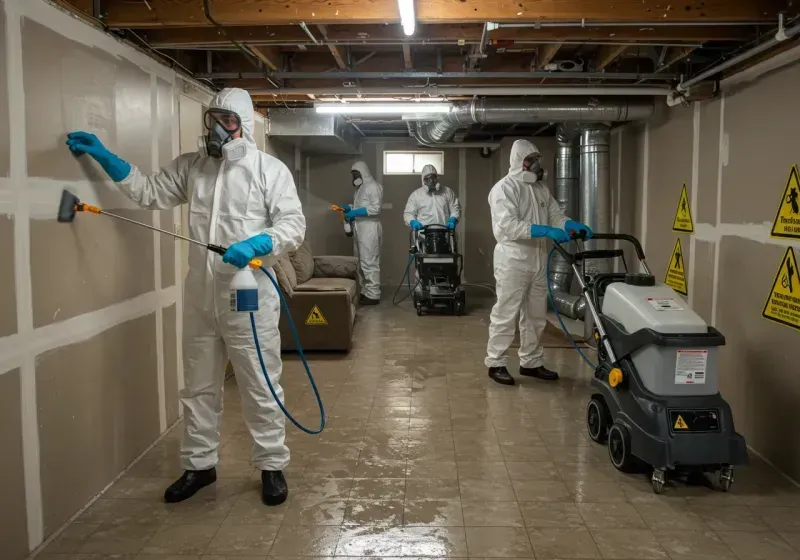 Basement Moisture Removal and Structural Drying process in Warren County, NJ